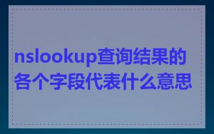 nslookup查询结果的各个字段代表什么意思