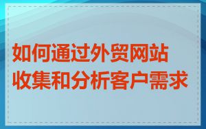 如何通过外贸网站收集和分析客户需求