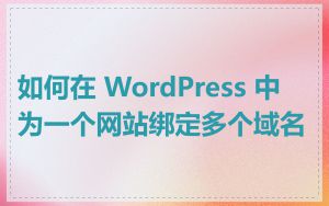 如何在 WordPress 中为一个网站绑定多个域名