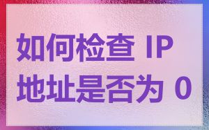 如何检查 IP 地址是否为 0