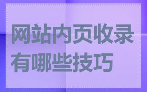 网站内页收录有哪些技巧