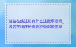 域名在线注册有什么注意事项吗_域名在线注册需要准备哪些信息