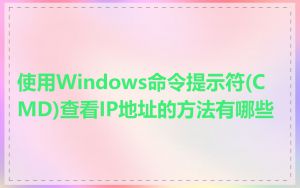 使用Windows命令提示符(CMD)查看IP地址的方法有哪些