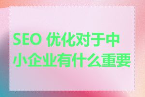 SEO 优化对于中小企业有什么重要性