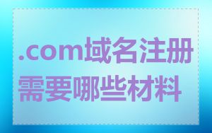 .com域名注册需要哪些材料