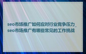 seo市场推广如何应对行业竞争压力_seo市场推广有哪些常见的工作挑战