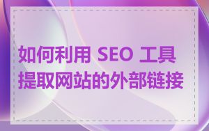 如何利用 SEO 工具提取网站的外部链接