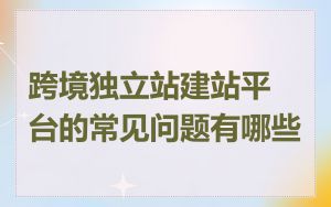 跨境独立站建站平台的常见问题有哪些