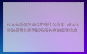 whois查询在SEO中有什么应用_whois查询是否能查到域名所有者的真实信息