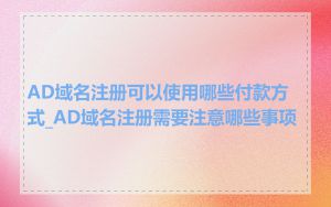 AD域名注册可以使用哪些付款方式_AD域名注册需要注意哪些事项