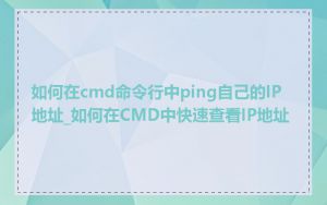 如何在cmd命令行中ping自己的IP地址_如何在CMD中快速查看IP地址