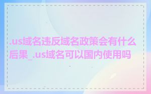 .us域名违反域名政策会有什么后果_.us域名可以国内使用吗