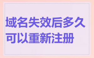 域名失效后多久可以重新注册