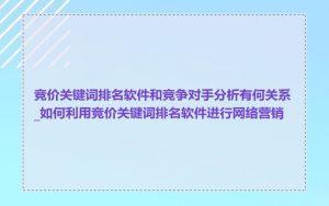 竞价关键词排名软件和竞争对手分析有何关系_如何利用竞价关键词排名软件进行网络营销