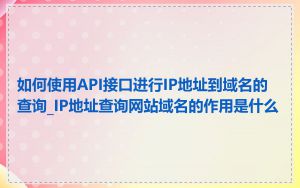 如何使用API接口进行IP地址到域名的查询_IP地址查询网站域名的作用是什么