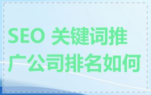 SEO 关键词推广公司排名如何