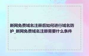 新网免费域名注册后如何进行域名防护_新网免费域名注册需要什么条件