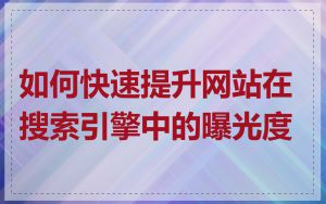 如何快速提升网站在搜索引擎中的曝光度