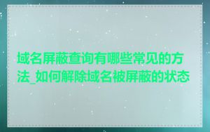 域名屏蔽查询有哪些常见的方法_如何解除域名被屏蔽的状态