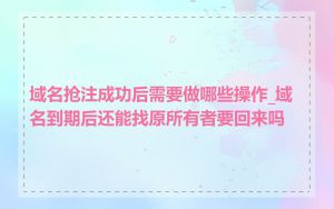 域名抢注成功后需要做哪些操作_域名到期后还能找原所有者要回来吗