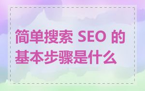 简单搜索 SEO 的基本步骤是什么