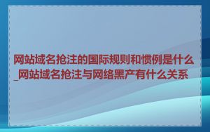 网站域名抢注的国际规则和惯例是什么_网站域名抢注与网络黑产有什么关系