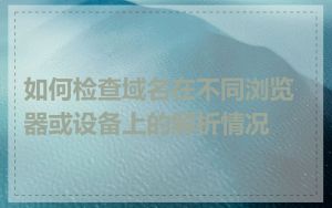 如何检查域名在不同浏览器或设备上的解析情况