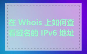 在 Whois 上如何查看域名的 IPv6 地址