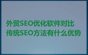 外贸SEO优化软件对比传统SEO方法有什么优势