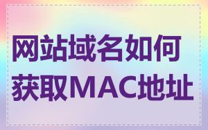 网站域名如何获取MAC地址