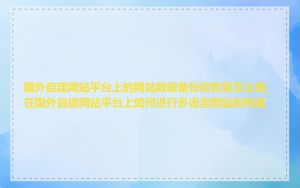 国外自建网站平台上的网站数据备份和恢复怎么做_在国外自建网站平台上如何进行多语言网站的构建