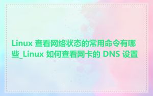 Linux 查看网络状态的常用命令有哪些_Linux 如何查看网卡的 DNS 设置