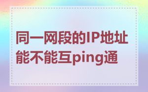 同一网段的IP地址能不能互ping通