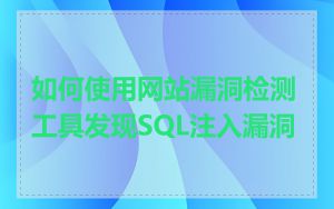 如何使用网站漏洞检测工具发现SQL注入漏洞