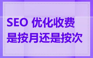 SEO 优化收费是按月还是按次