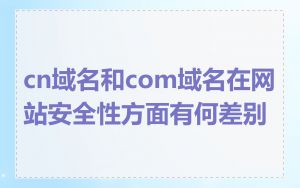 cn域名和com域名在网站安全性方面有何差别