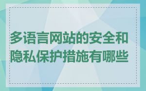 多语言网站的安全和隐私保护措施有哪些