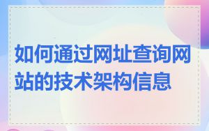 如何通过网址查询网站的技术架构信息