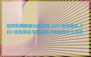 如何利用数据分析提高 SEO 综合排名_SEO 综合排名与网站用户体验有什么关系