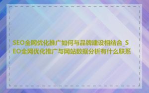 SEO全网优化推广如何与品牌建设相结合_SEO全网优化推广与网站数据分析有什么联系