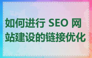 如何进行 SEO 网站建设的链接优化