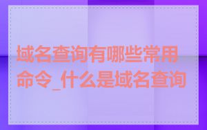 域名查询有哪些常用命令_什么是域名查询