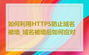 如何利用HTTPS防止域名被墙_域名被墙后如何应对