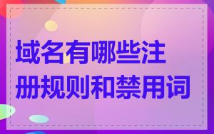 域名有哪些注册规则和禁用词