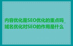 内容优化是SEO优化的重点吗_域名优化对SEO的作用是什么