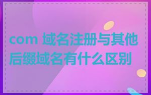 com 域名注册与其他后缀域名有什么区别