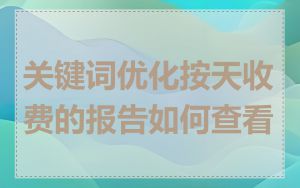 关键词优化按天收费的报告如何查看