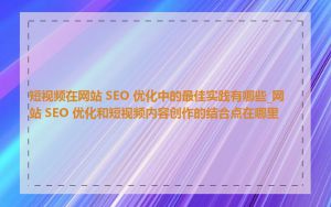 短视频在网站 SEO 优化中的最佳实践有哪些_网站 SEO 优化和短视频内容创作的结合点在哪里