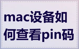 mac设备如何查看pin码