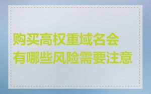 购买高权重域名会有哪些风险需要注意